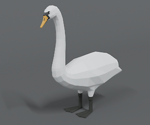 Low Poly Cartoon Swan