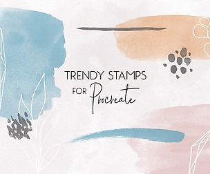 Trendy Stamps for Procreate : Procreate Stamps