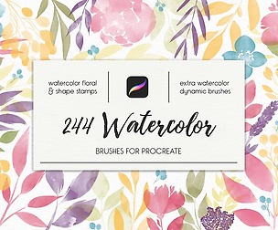 244 Watercolor Brushes For Procreate