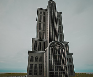 CLASSIC SCIFI STEAMPUNK BUILDING