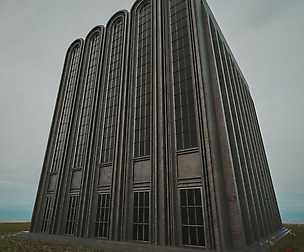 RETRO STEAMPUNK SCIFI BUILDING