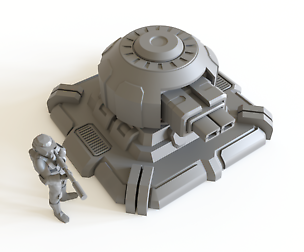 Sci fi turret emplacement for tabletop scenery