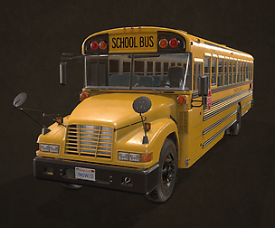 School Bus - Low Poly