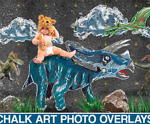 Dinosaurs Chalk art overlays