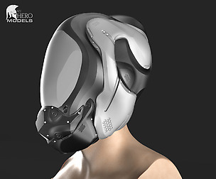 SCIFI HELM 02- 3D Asset Game Model