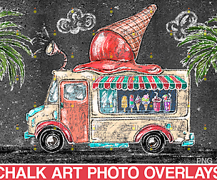 Ice cream chalk art overlay
