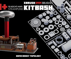 100+ Steampunk KITBASH PACK  Game ready topology