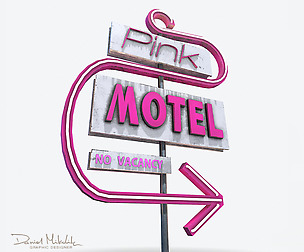 Motorway Sign PBR Pink Motel