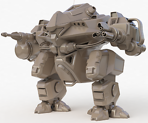 Mecha Robo Cop Clay Vray High Poly