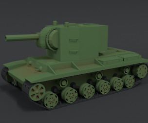 Low Poly Cartoon KV 2 Tank
