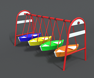 Low Poly Cartoon Luna Park Boats