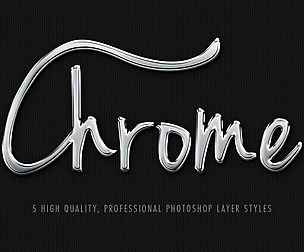 5 Realistic Pro Chrome Photoshop Layer Styles
