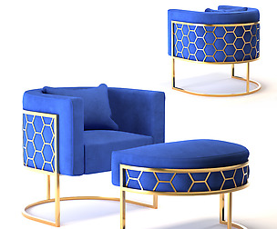 Alveare tub chair Brass
