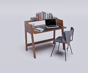 Desk 3D-Model with decoration