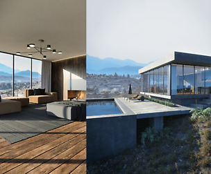 Mountain Sight House Scene