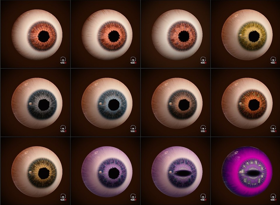 real time stylized eyes procedural material