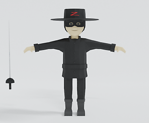 Low Poly Cartoon Zorro