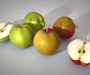 apple green and red