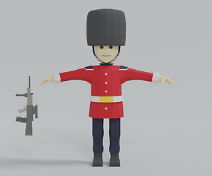 Low Poly Cartoon Queens Guard