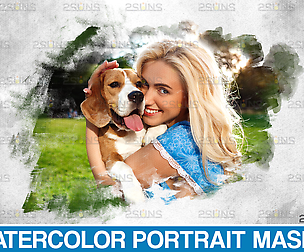 Watercolor masks, photo overlay, photoshop