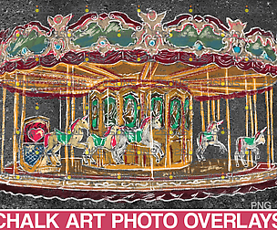 Overlay Carousel Sidewalk Chalk art