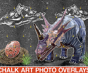 Dinosaurs Chalk art overlays