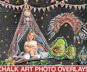Teepee Tent Chalk art overlay
