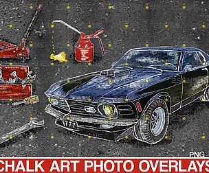 Overlay Car Set Father's Day Sidewalk