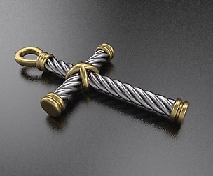 Stylish cross rope 3D print model