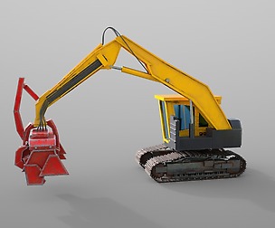 Komatsu feller buncher 3D Model