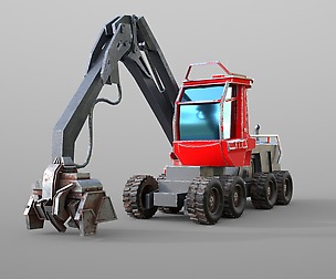 Komatsu harvester 3D Model