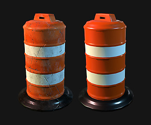 2 Pack Traffic Barrel - Dirty & Clean Game Ready.