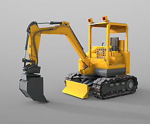 Mini excavator 3D Model