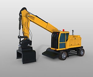 Wheel Excavator 3D Model