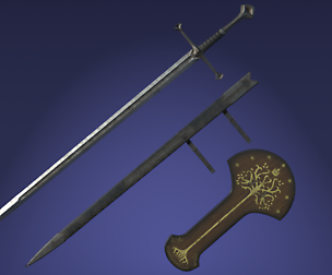Anduril sword with Scabbard, Band and Stand