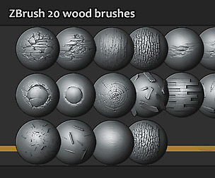 Zbrush - 20 Wood Brushes