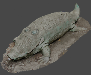Old crocodile statue