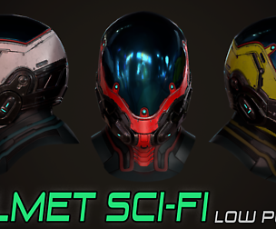 Helmet sci-fi low poly