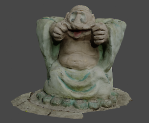 Statue of a cheerful old man