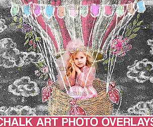 Sidewalk Chalk art Overlay, Aerostatico