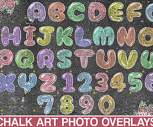 Chalkboard alphabet clipart