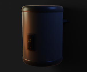Electric Water Heater GameReady - LowPoly PBR