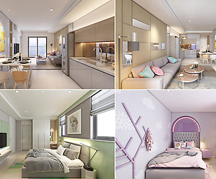 Apartment Interior Full Rooms B2