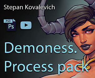 Demoness. Video + PSD + WIPs