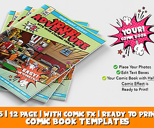 YOUR! COMIC BOOK - Ready 2 Print 12 Page Templates