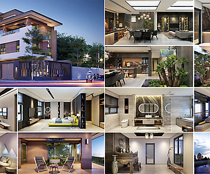AK house exterior and interior full design