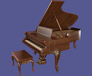 Vintage Antique Elegant Victorian Grand Piano
