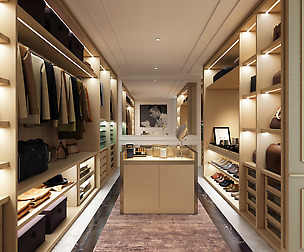 Luxury walk in wardrobe