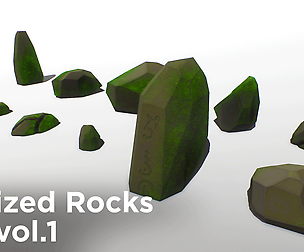 Stylized Rocks Set vol 01 Low-poly