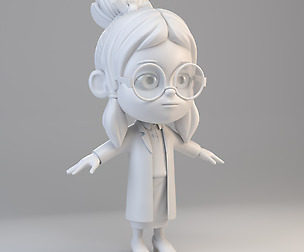 Cartoon Scientist Girl
